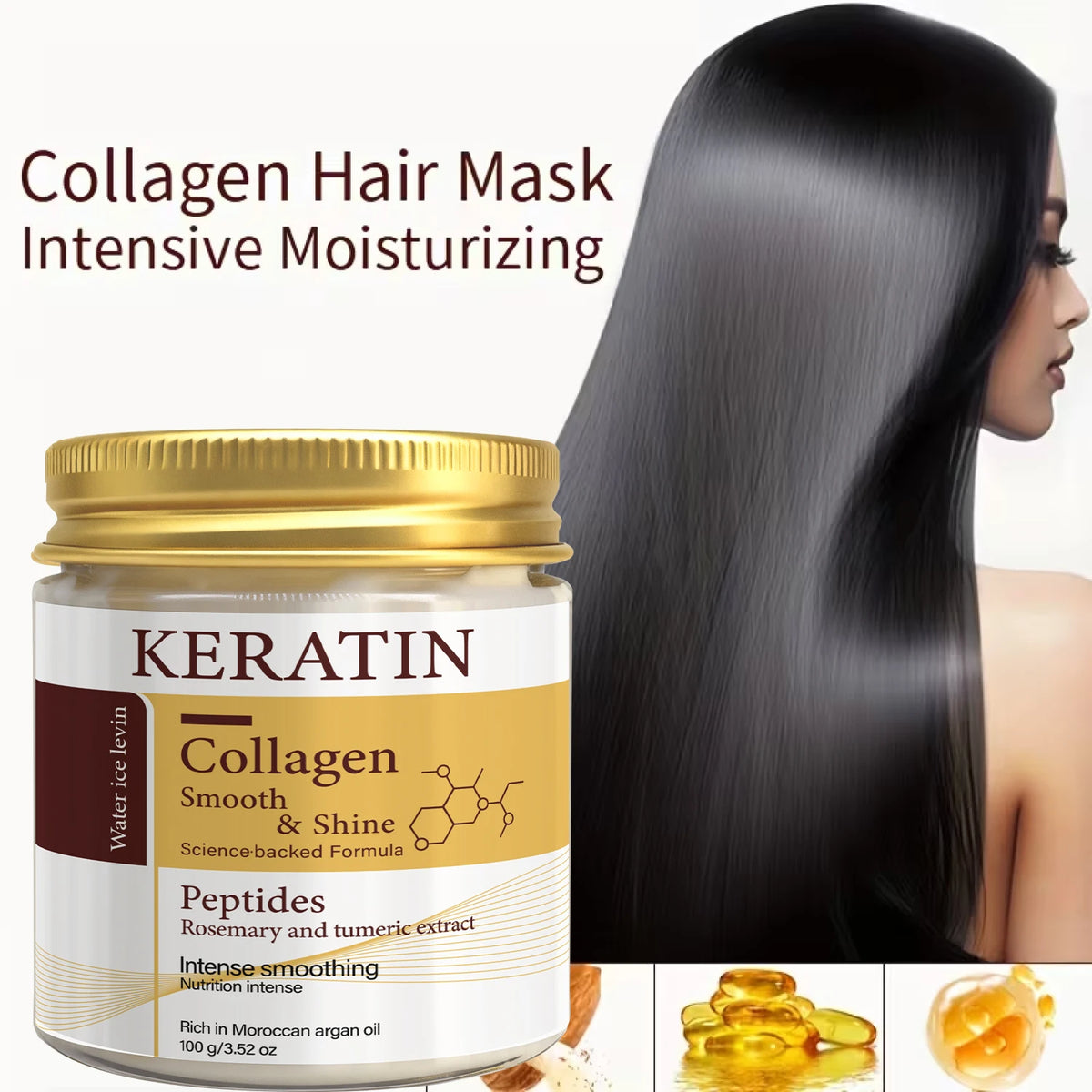 Revitalize Your Hair with Our Keratin Collagen Hair Mask – Intense Smoothing & Shine for All Hair Types!
