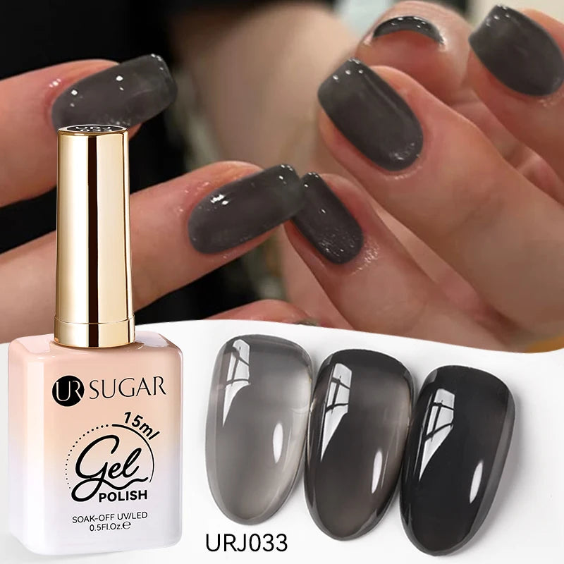 Transform Your Nails with 15ml Jelly Milky White Translucent Gel Polish - Semi-Permanent UV Nail Art Varnish for Stunning Results