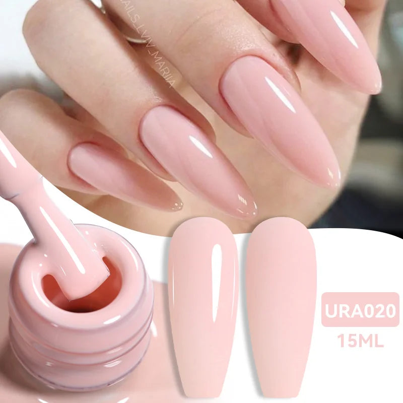 Transform Your Nails with 15ml Jelly Milky White Translucent Gel Polish - Semi-Permanent UV Nail Art Varnish for Stunning Results