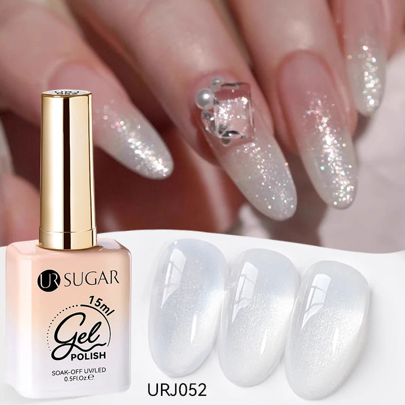 Transform Your Nails with 15ml Jelly Milky White Translucent Gel Polish - Semi-Permanent UV Nail Art Varnish for Stunning Results