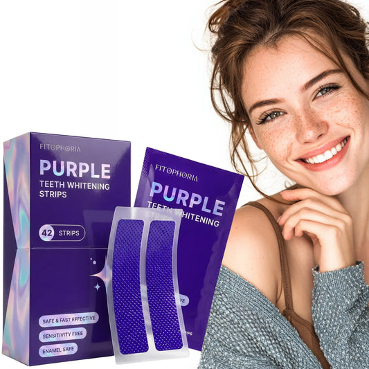 Transform Your Smile with Kugig Purple Peroxide-Free Teeth Whitening Strips - 42-Count At-Home Kit