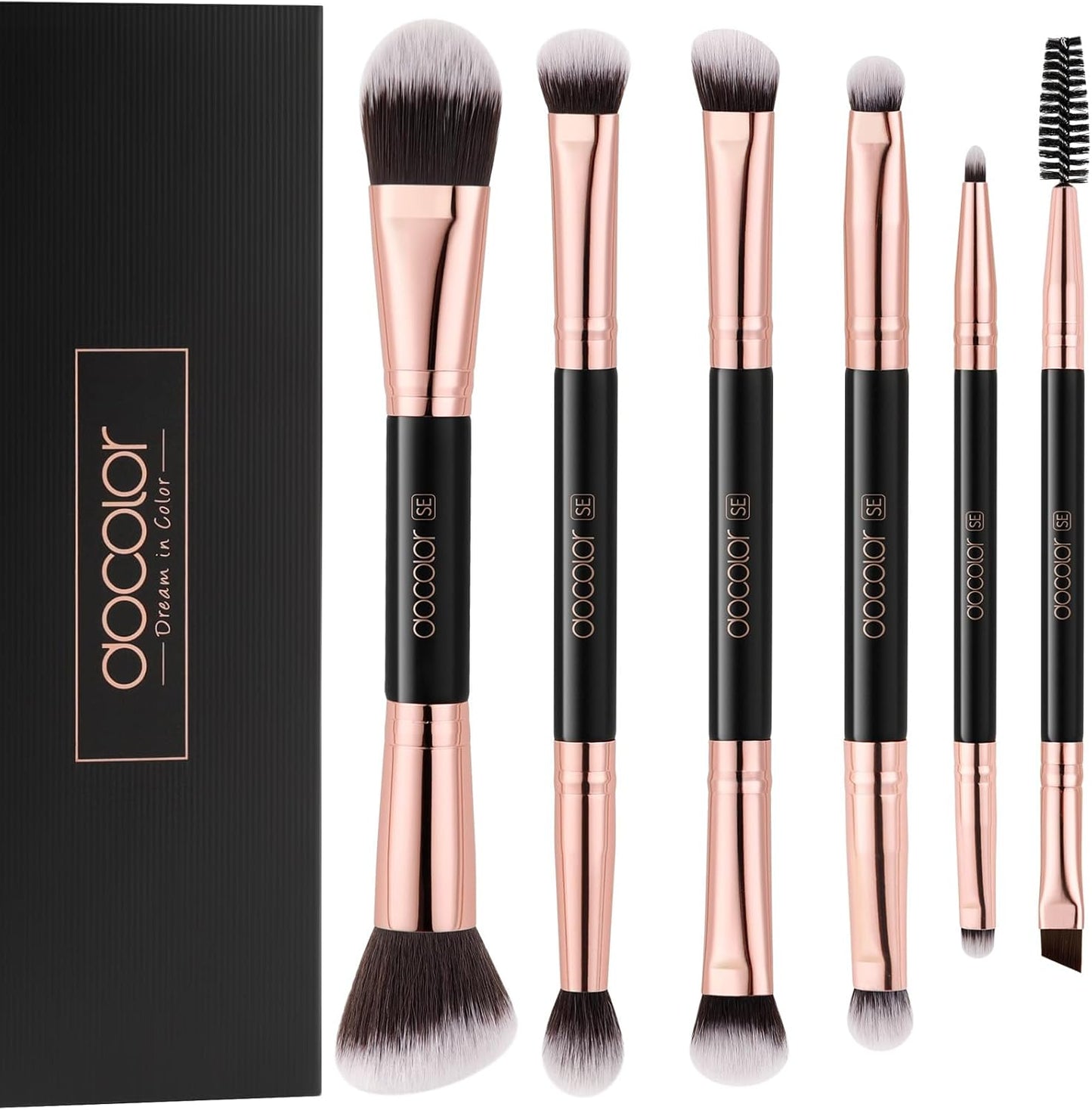 Transform Your Makeup Game with Our 6-Piece Double-Sided Professional Brush Set for Flawless Application
