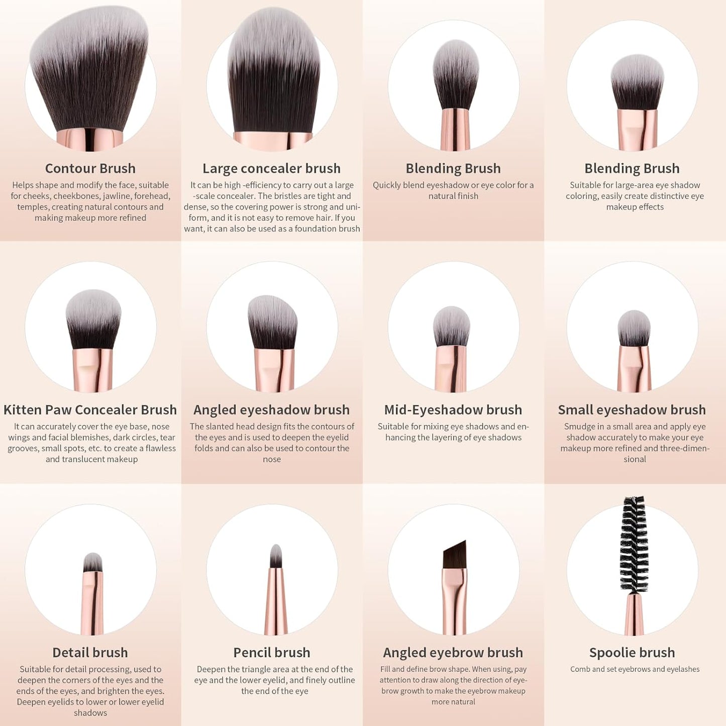 Transform Your Makeup Game with Our 6-Piece Double-Sided Professional Brush Set for Flawless Application