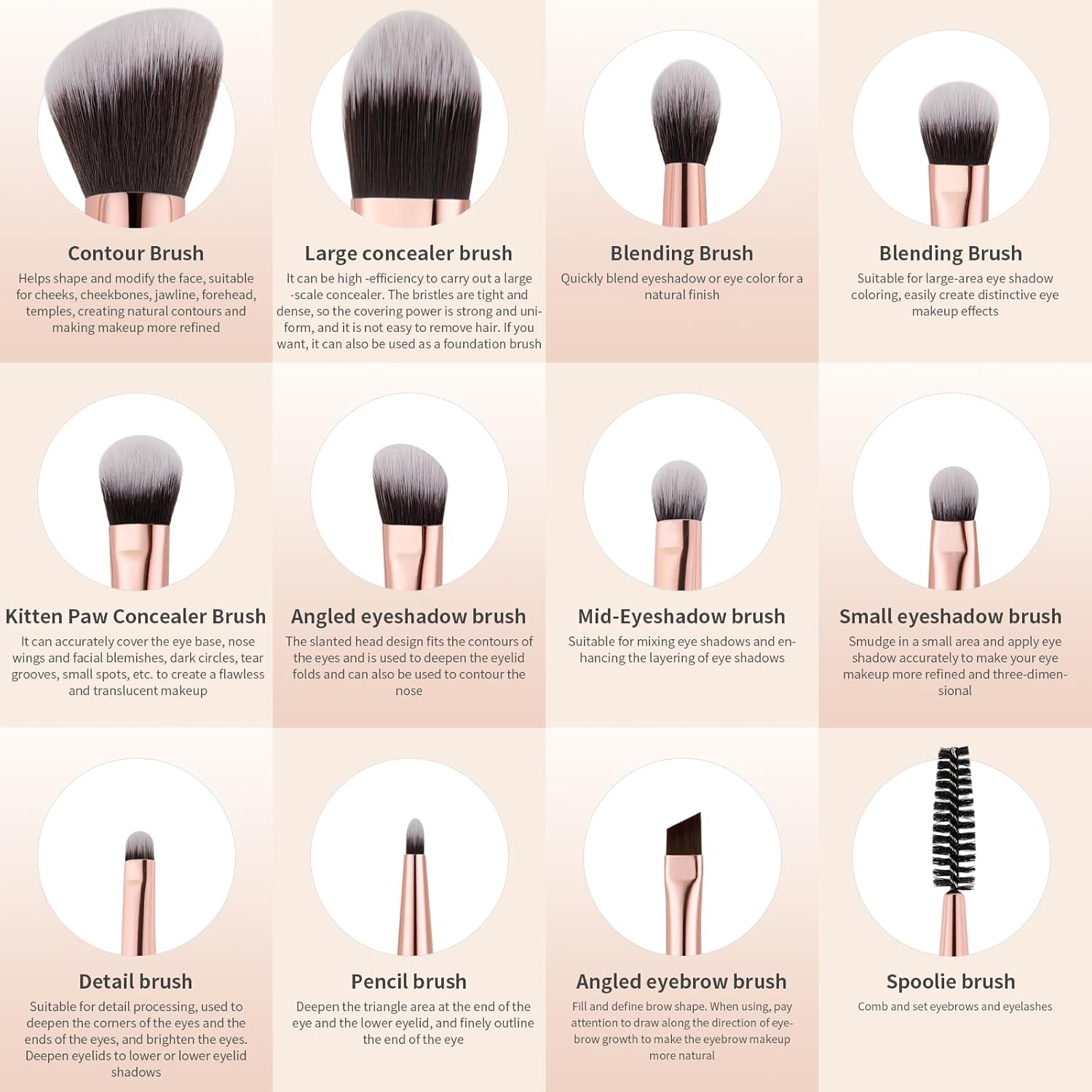 Transform Your Makeup Game with Our 6-Piece Double-Sided Professional Brush Set for Flawless Application
