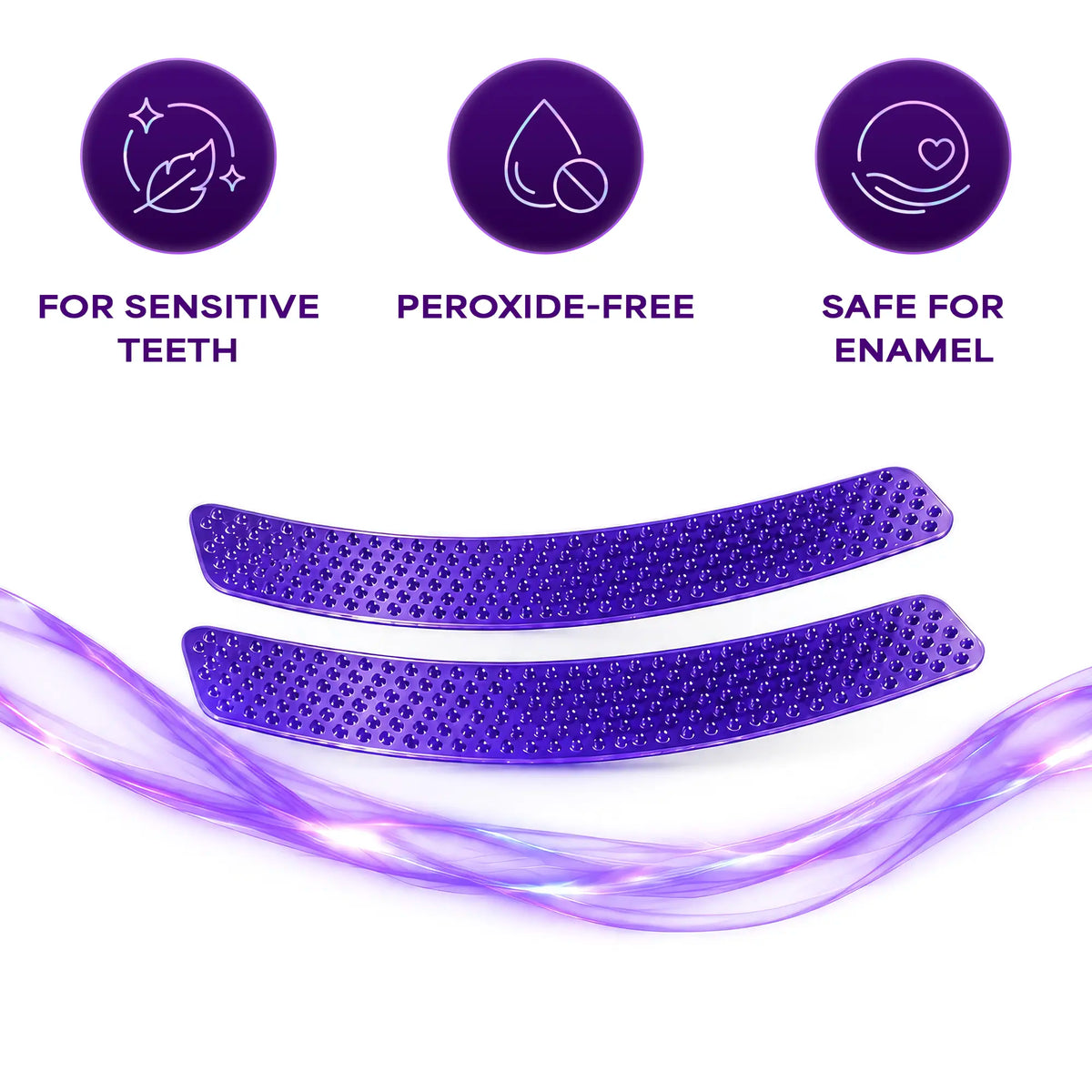 Transform Your Smile with Kugig Purple Peroxide-Free Teeth Whitening Strips - 42-Count At-Home Kit