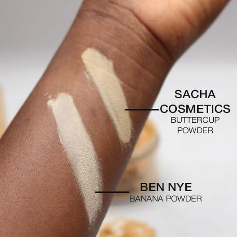 Sacha Buttercup Setting Powder for Medium to Deep Skin Tones – Translucent Loose Face Powder, Flashback-Resistant, Oil Control, Long-Wear Matte Finish (1.75 Oz)
