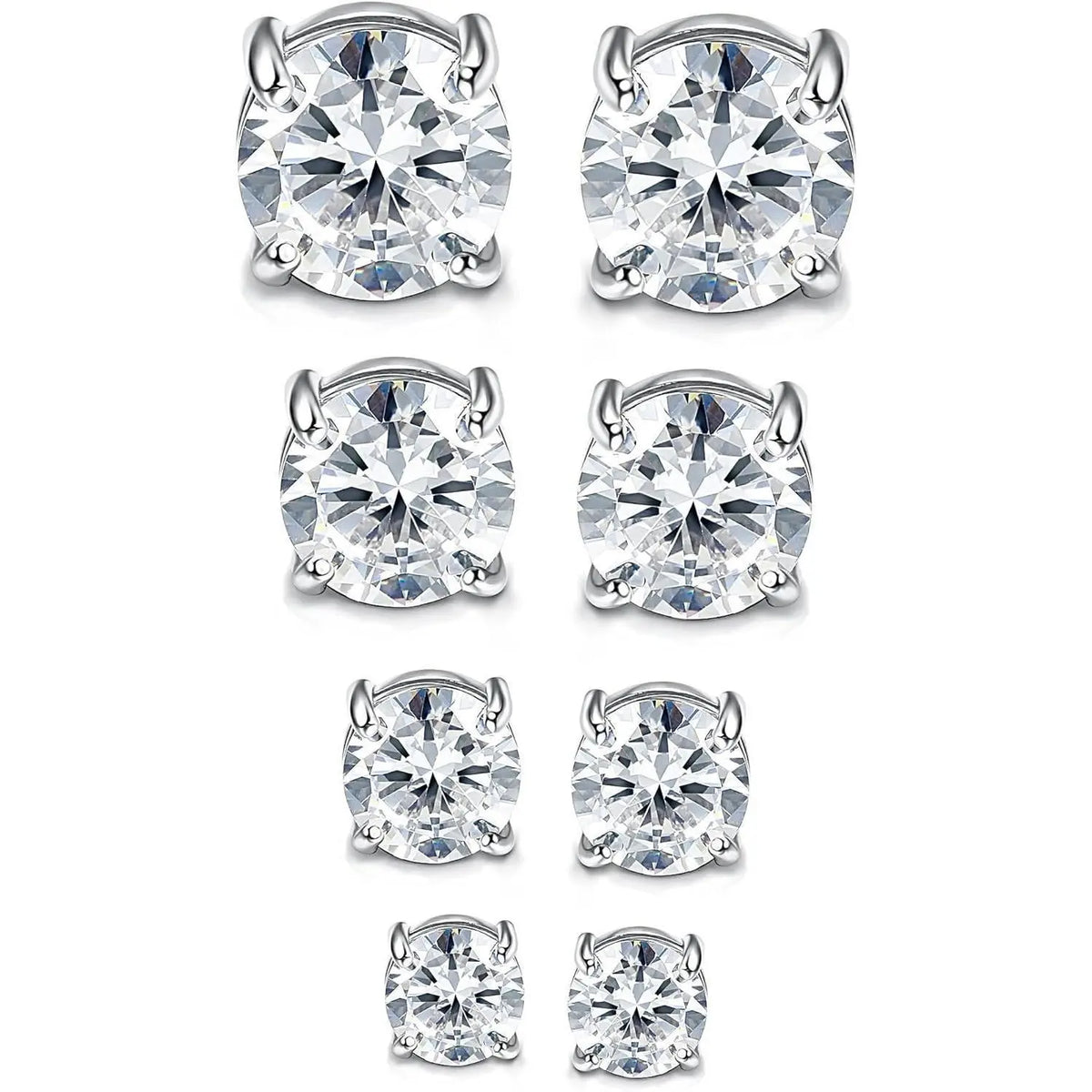 CASSIECA 2-Pair Unisex Stainless Steel Magnetic Studs Earrings Set, Non-Piercing Fake Piercing 5-8MM CZ Jewelry for Adults, Summer Vibes Accessories