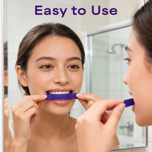 Transform Your Smile with Kugig Purple Peroxide-Free Teeth Whitening Strips - 42-Count At-Home Kit