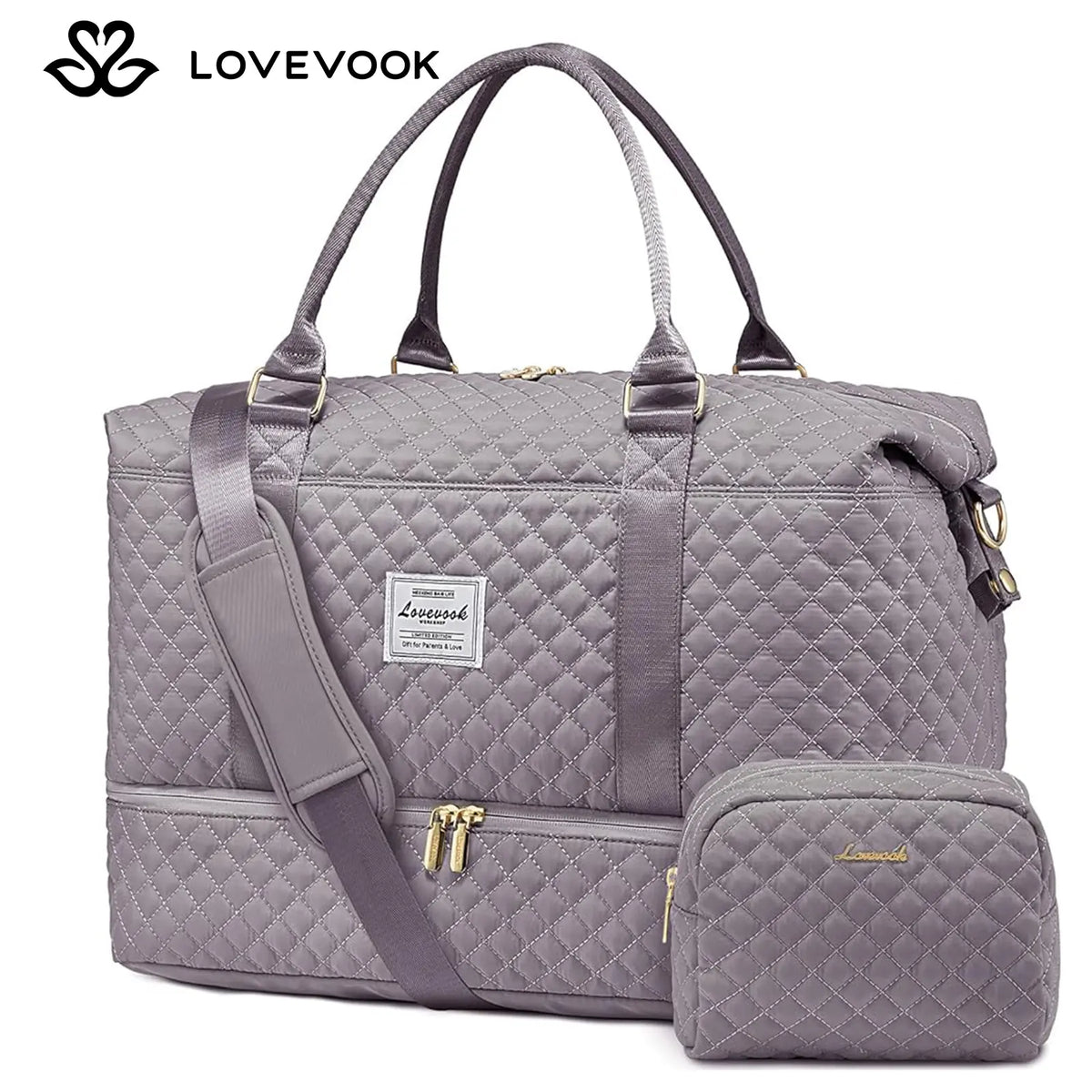 LOVEVOOK Weekender Bag Travel Duffel Bag with Shoe Compartment and Toiletry Bag for Women, Hospital Bag for Mom, Carry on Overnight Bag, Travel Essentials. Tiktokshopbacktoschool