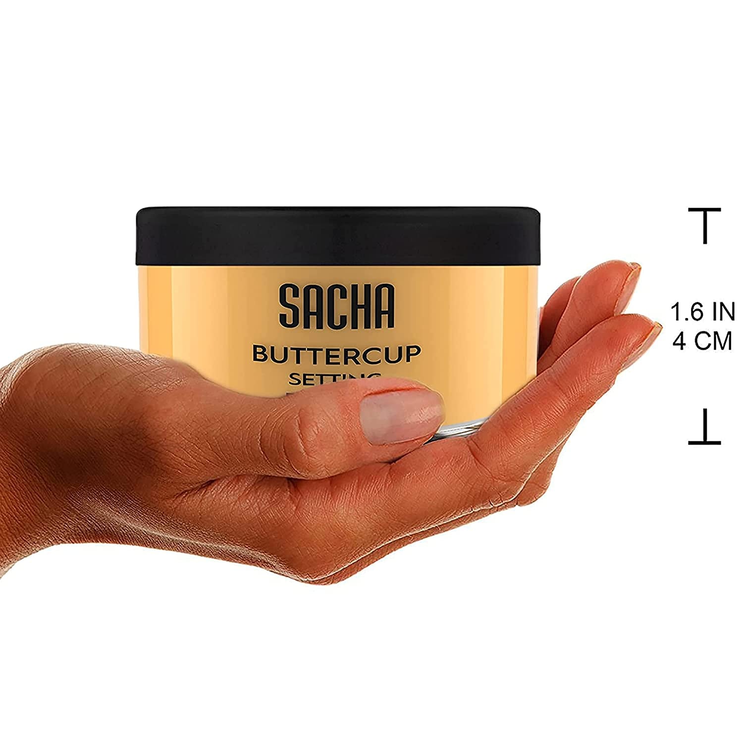 Sacha Buttercup Setting Powder for Medium to Deep Skin Tones – Translucent Loose Face Powder, Flashback-Resistant, Oil Control, Long-Wear Matte Finish (1.75 Oz)