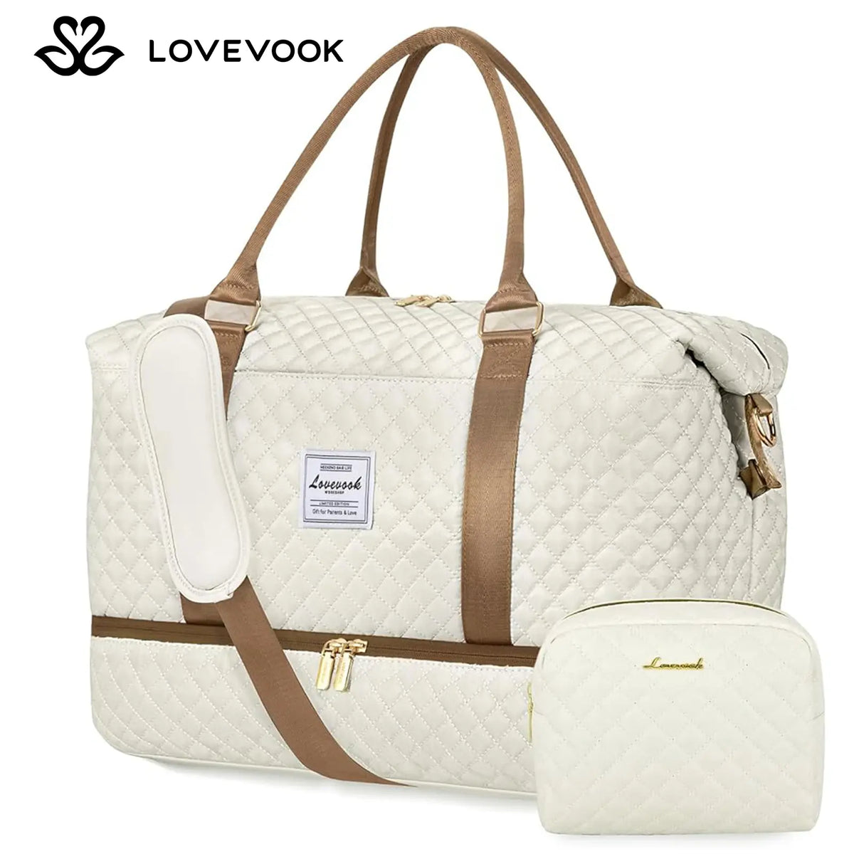 LOVEVOOK Weekender Bag Travel Duffel Bag with Shoe Compartment and Toiletry Bag for Women, Hospital Bag for Mom, Carry on Overnight Bag, Travel Essentials. Tiktokshopbacktoschool